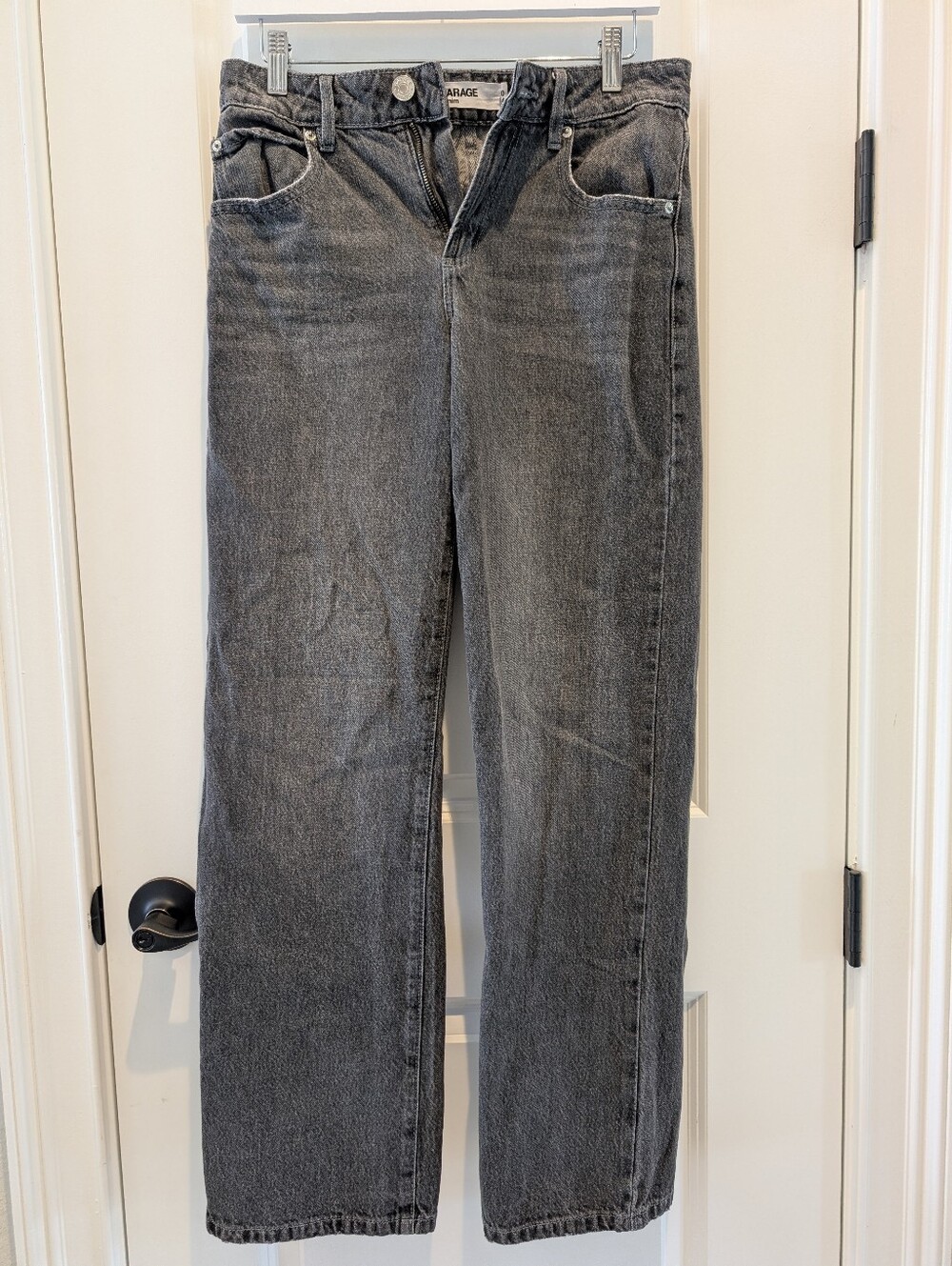 Garage Slouchy Gray Wide-Leg Jeans